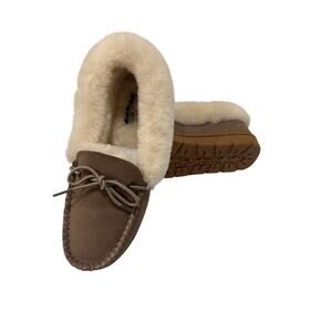Timberland Tie Moc Sherling Slippers - Taupe Gray - Size 9